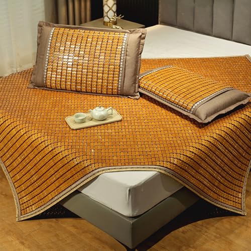 Colchoneta plegable de bambú para dormir de doble cara para máxima comodidad, ligera, portátil, para camping, viajes, hogar y uso de invitados