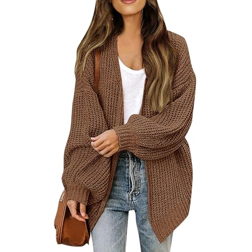 Knit Cardigans for Women Trendy Oversized Sweater Open Front Chunky Cardigan Sweater Cute Comfy Fall Sweaters Y2k Clothes