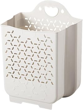 Wall Mount Laundry Basket Foldable Hamper with Handle 15.15X11.02X6.69In Space-Saving Hanging Clothes Storage Organizer for Bathroom Dirty Laundry