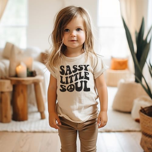 Sassy Little Soul Toddler Shirt For Girls - Cute Natural Toddler Youth Graphic Tee3