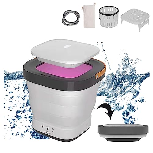 10Lバケツ洗濯機, 洗濯機小型ミニ 60/80℃乾燥とUV, バケツでたたき洗い洗濯機 4Dパルセーター ハイパワー 下着・ベビー服・タオル・洗えるマスク洗濯 自宅・事務室・旅行 一人暮らし 収納,White