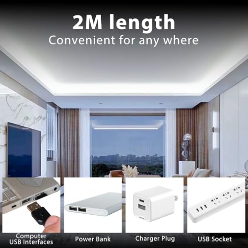 Tira de LED COB DAYBETTER 2m USB Luz Blanca 6500K miniatura 2