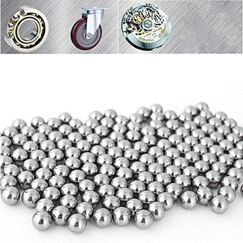 AuraSkin (MS) Mild Steel Non Magnetic 8mm Silver Solid Bearing Ball Cycle Ball Bearing Balls Decoration (50)
