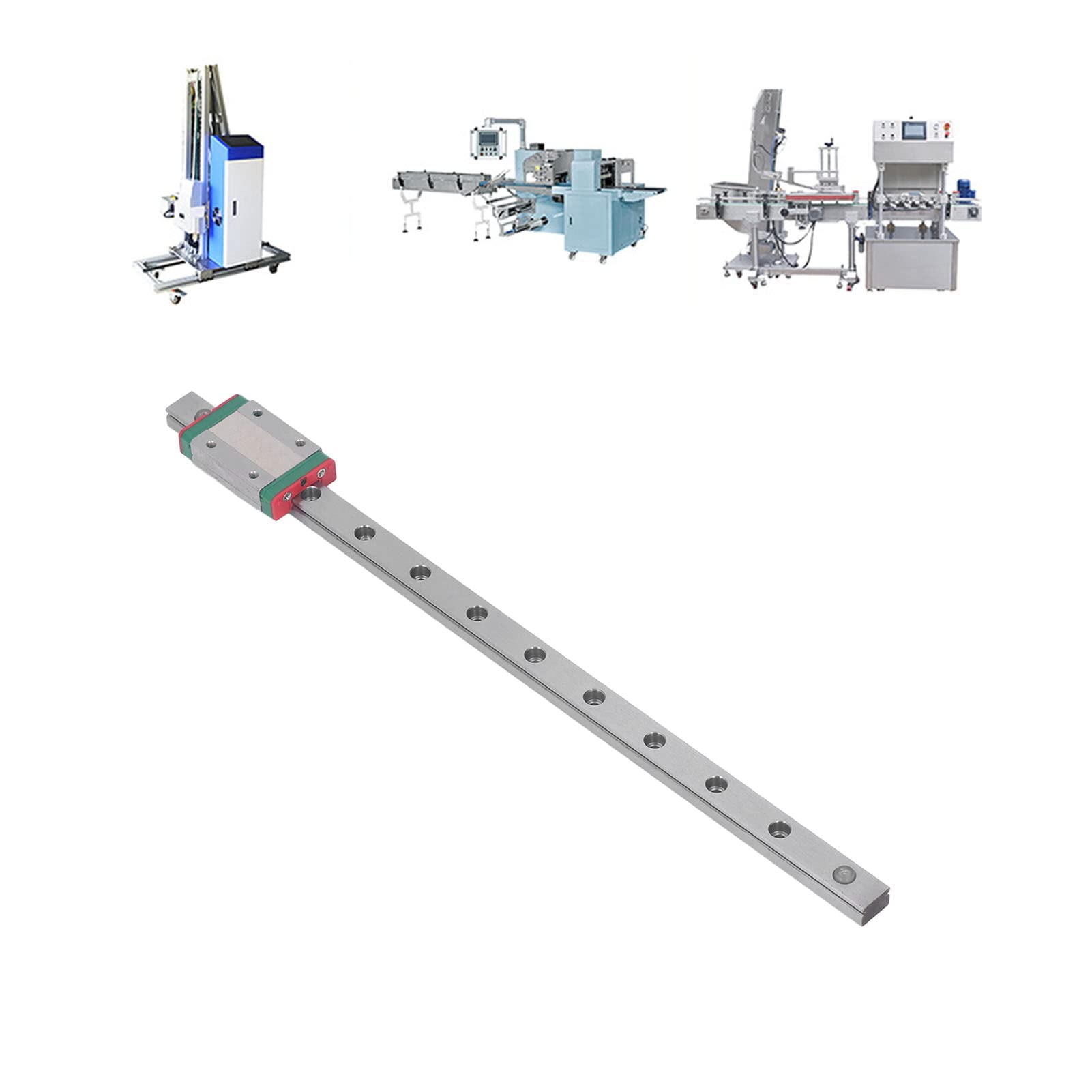 BORDSTRACT MGN12H 300 glissière de Rail linéaire Miniature, guidage linéaire en acier à roulement pour équipement de Machine CNC d'imprimante 3D (MGN12H-350)