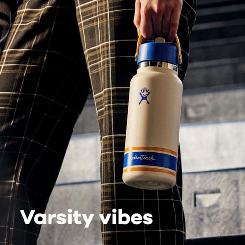 Image of Hydro Flask Water Bottle - Insulated Stainless Steel - Wide Mouth Flex Straw Lid, Non Spill, Leakproof and Refillable in 32 Oz Campus Pink
