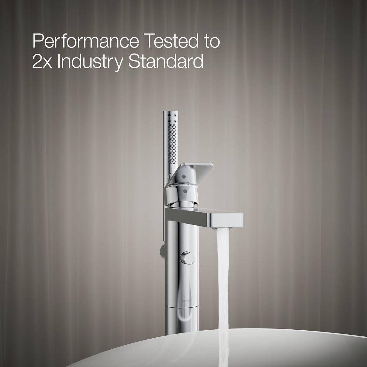 Kohler T23492-4-CP Parallel™ Floor-mount bath filler trim