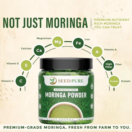 Image of Organic Moringa Powder 200g (100gx2) | Pure Drumstick Leaves | Ayurvedic Superfood for Energy, Immunity, Digestion, Skin & Hair | Vegan | No Additives