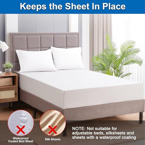 Sangles de support de drap housse rglables et pinces transparentes x4 - 6