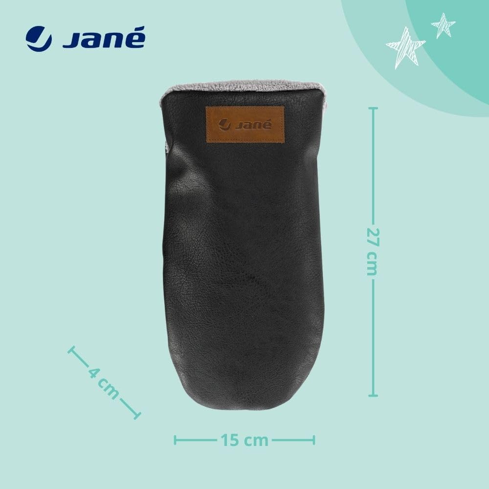Jané Manoplas Carrito Bebé Invierno, Impermeables y Cortaviento, Forro Polar Interior, Sistema Imantado, Universales, Negro