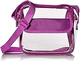 Nova Sport Wear Event Stadium Approved Clear Messenger Bag Clear Shoulder Bag Transparent Purse with Adjustable Strap (Purple), Medium
