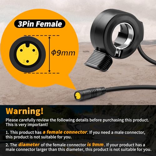 Image of Zeekpowa Thumb Throttle Twist Throttle for Bafang BBS01B /BBS02B /BBS-HD Mid Drive Motors 3-Pin Female Connector eBike Conversion Kit Accessory