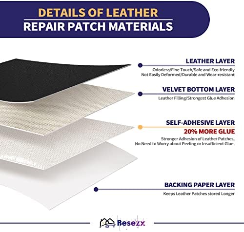Leather Repair Patch Tape Kit, Self Adhesive Leather Repair for Furniture, Couch, Sofa, Car Seats,Office Chair,Vinyl Repair Kit.30inx16in - 1
