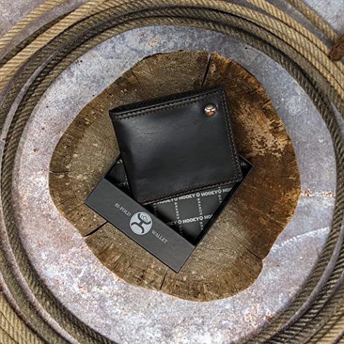 HOOEY Bi-Fold Leather Men's Wallet (Smooth - Black)3