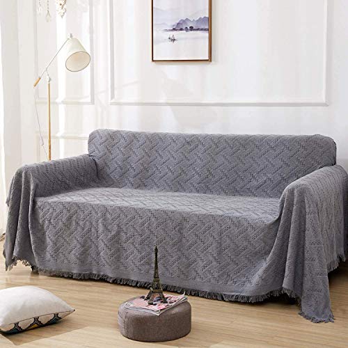 RHF Geometrical Sofa Cover, Couch Cover, Couch Covers for 3 Cushion Couch, Sectional Couch Covers, Sofa Covers for Living Room, Couch Covers for Dogs, Couch Protector(X-Large:Dark Grey)