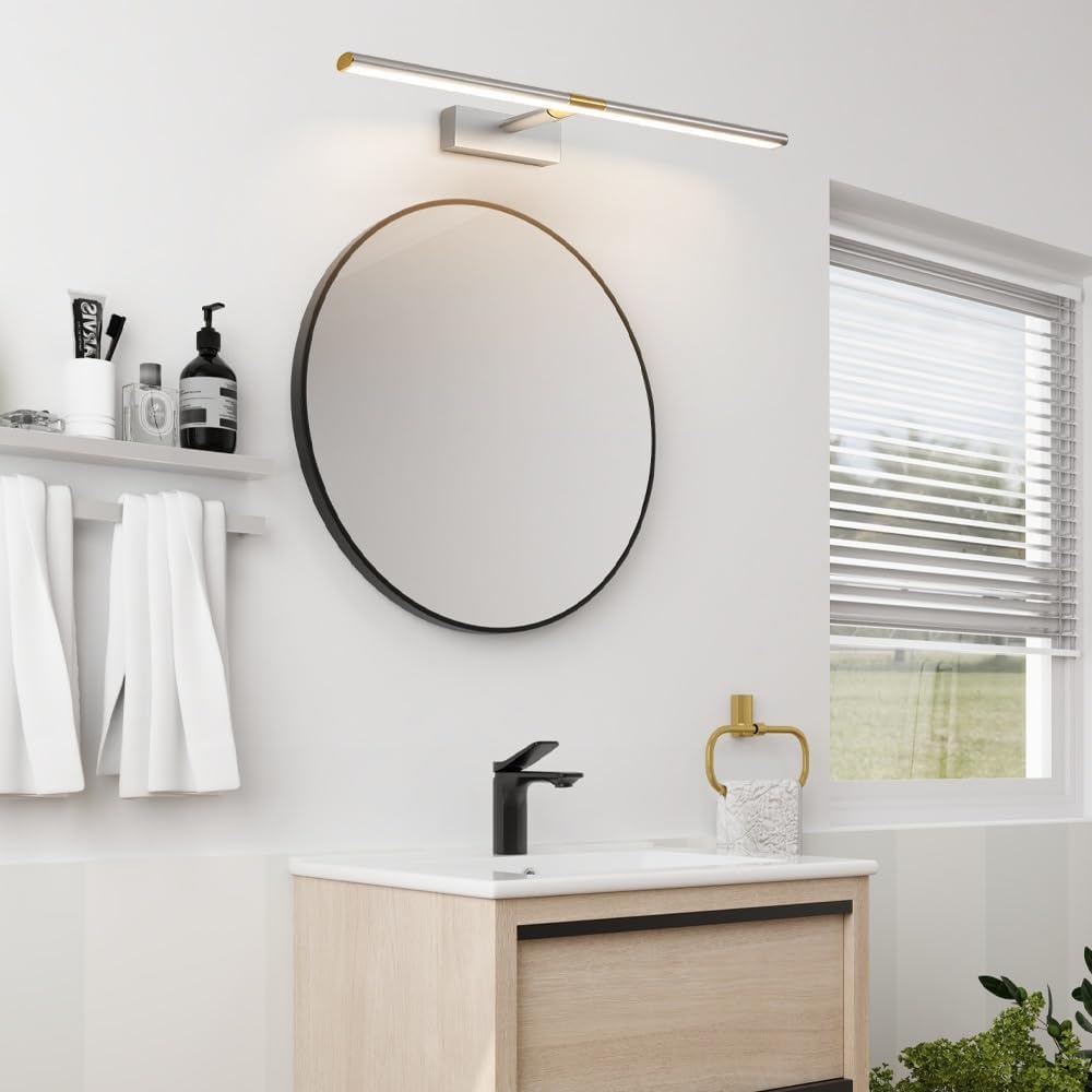 Vanity Light 70 cm LED Łazienka 3000 K Ciepła biel Aluminium Regulowany kinkiet ścienny