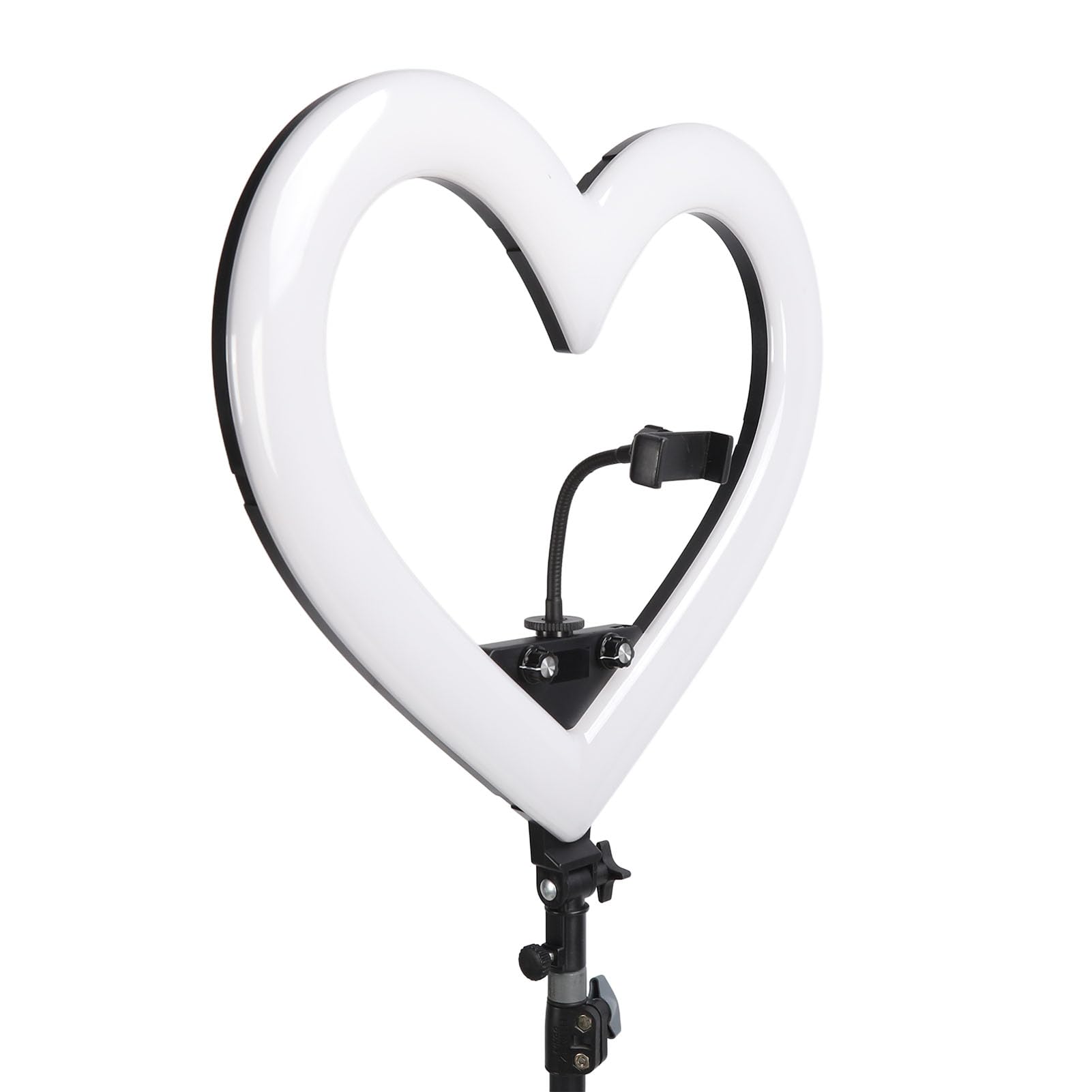 Anneau Lumineux à LED avec Trépied, 19 Pouces 3200-7000K Dimmable LED Fill Light avec Support de Téléphone, Love Heart Shaped RGB USB Selfie Ring Light pour la Photographie de