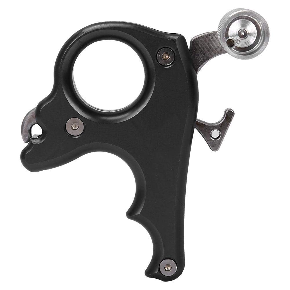 Ayudas de liberación de Tiro con Arco, Ayuda de liberación de bisagra de Arco Compuesto de 3 Dedos, Aleación de Aluminio, Disparador de gatillo de liberación(Negro)