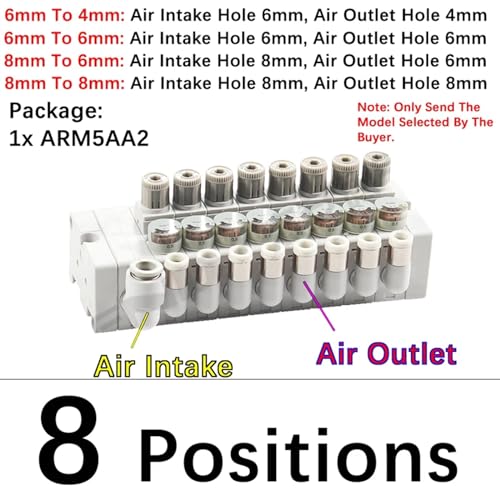 Réducteur de pression ARM5AA2 régulateur pneumatique 8 positions 6mm - 3