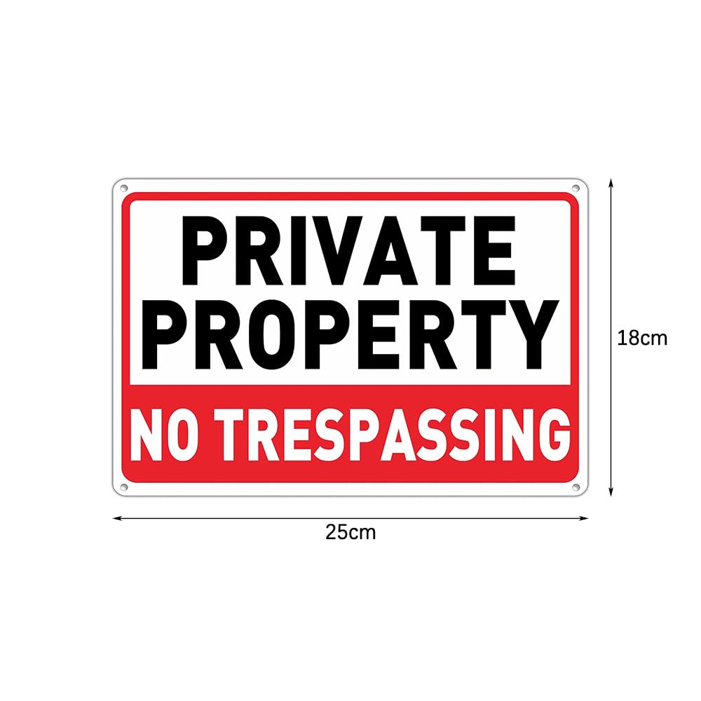 Sarini 2 cartelli di proprietà privata,cartelli Riflettenti in Alluminio per Esterni,cartelli in Metallo Resistenti alle intemperie per Una Maggiore Sicurezza della proprietà