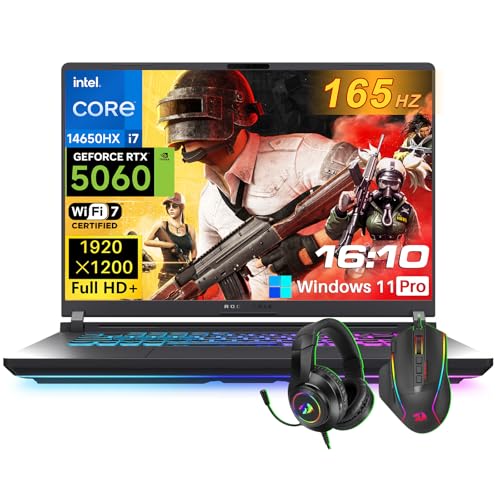Image of ASUS ROG Strix G16 Gaming Laptop, 64GB DDR5, 4TB Gen 4 SSD, 16 inch FHD+ 16:10 165Hz /3ms Display, NVIDIA GeForce RTX 5060, Intel Core i7 Processor 14650HX, Windows 11 Pro, Wi-Fi 7, w /Accessories