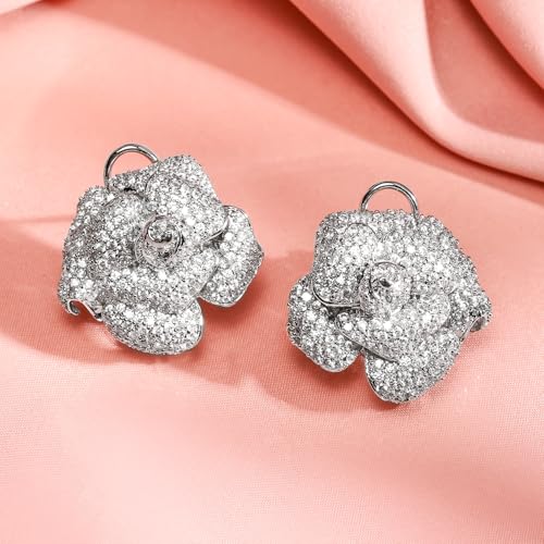 Image of Rubans Stud Earrings American Diamond Trendy Jewellery for Women & Girls