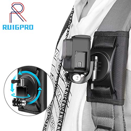 RUIGPRO Update Sport Camera Backpack Clip Mount 360 Degree Rotary for Xiaomi Yi