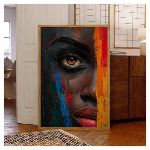 Impression sur Toile de Qualité Supérieure au Regard Intense Absrait - 3