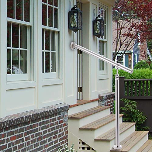 CO-Z Rampe d'Escalier INOX, 80CM Rampe Escalier en Acier Inoxydable, Garde Corps pour Balustrade, Garde-Corps Escalier Main Courante Extérieur Intérieur