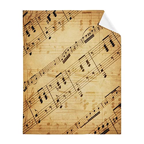 Fehuew Retro Piano Music Score Soft Throw Blanket 40X50 Inch Lightweight Flannel Fleece Blanket For Couch Bed Sofa Travelling Camping For Kids Adults #TOP2