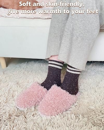IIG 5 Pairs Women's Vintage Style Thick Wool Warm Winter Crew Socks4