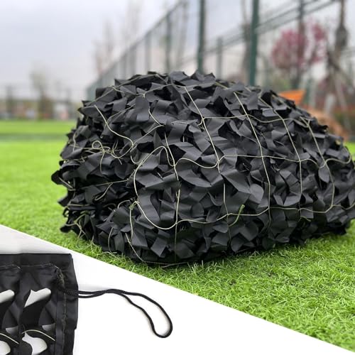 KGUDYS Black Camouflage Netting,Military Reinforced Camo Netting,Camouflage Decorative Mesh,Camouflage Net Curtain for Militaire/Hunting/Party Decoration/Fence,Black-1x2m(3.3 * 6.6ft)