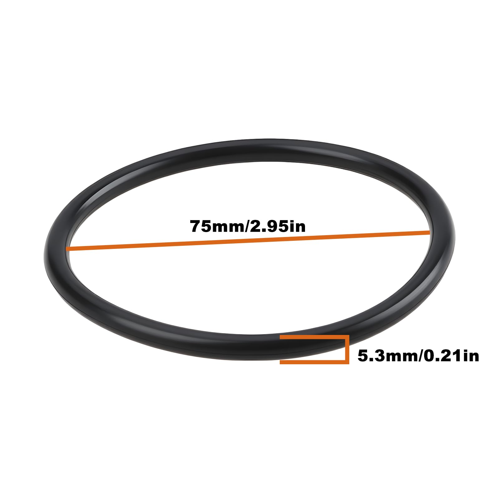 Lot de 2 joints toriques de réservoir de carburant 75 x 5,3 mm 07119900019 compatible avec BMW R850 1100