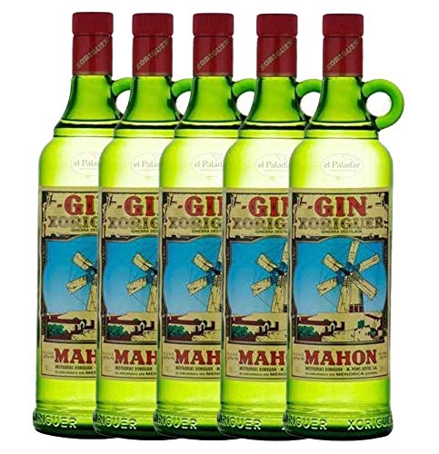 Pack 5 Botellas de ginebra Gin Xoriguer Mahón-Menorca 70 cl.
