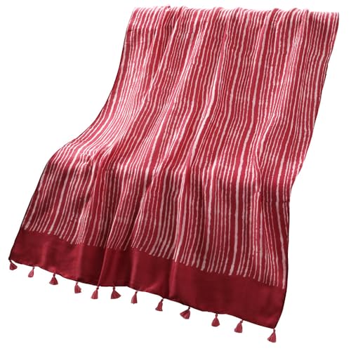 Cotton Ultrasoft Lightweight Scarf for Women Travel Shawl with Tassles3
