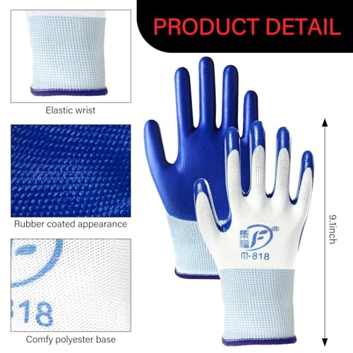 Ayearparty 90 Pairs Gardening Gloves Bulk for Men Women Breathable Rubber Coated Safety Garden Work Gloves 9.1 Inch Working Gloves for Gardening