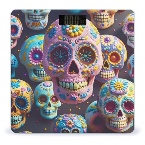 Báscula digital Sugar Skull de vidrio templado miniatura 1