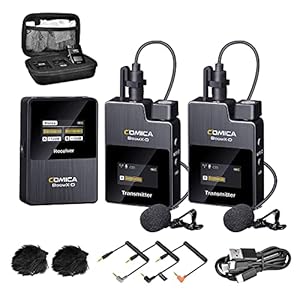 COMICA BoomX-D2 2.4G draadloze lavalier-microfoon, compact, draadloos microfoonsysteem, Lav-microfoon voor camera, smartphone, podcast, interview YouTube Facebook Live Steaming