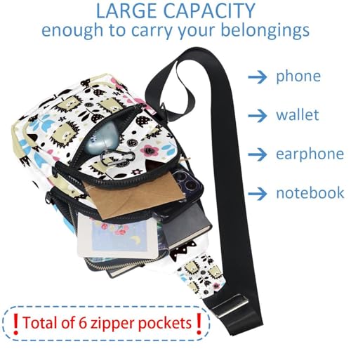 Messenger sac à dos poitrine hommes imprimé spatial et étoilé - 5