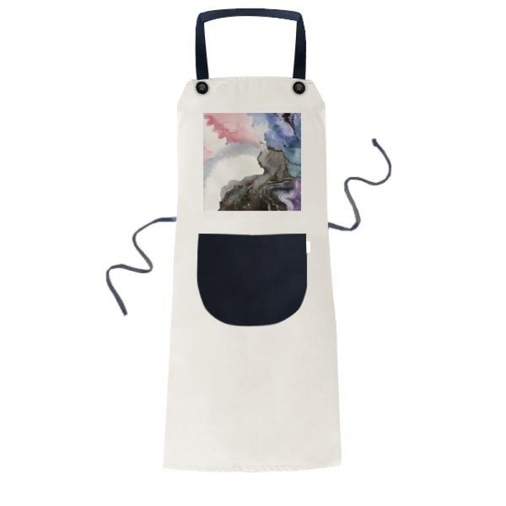 Tablier de cuisine aquarelle beige ajustable avec poche pour chef à la maison