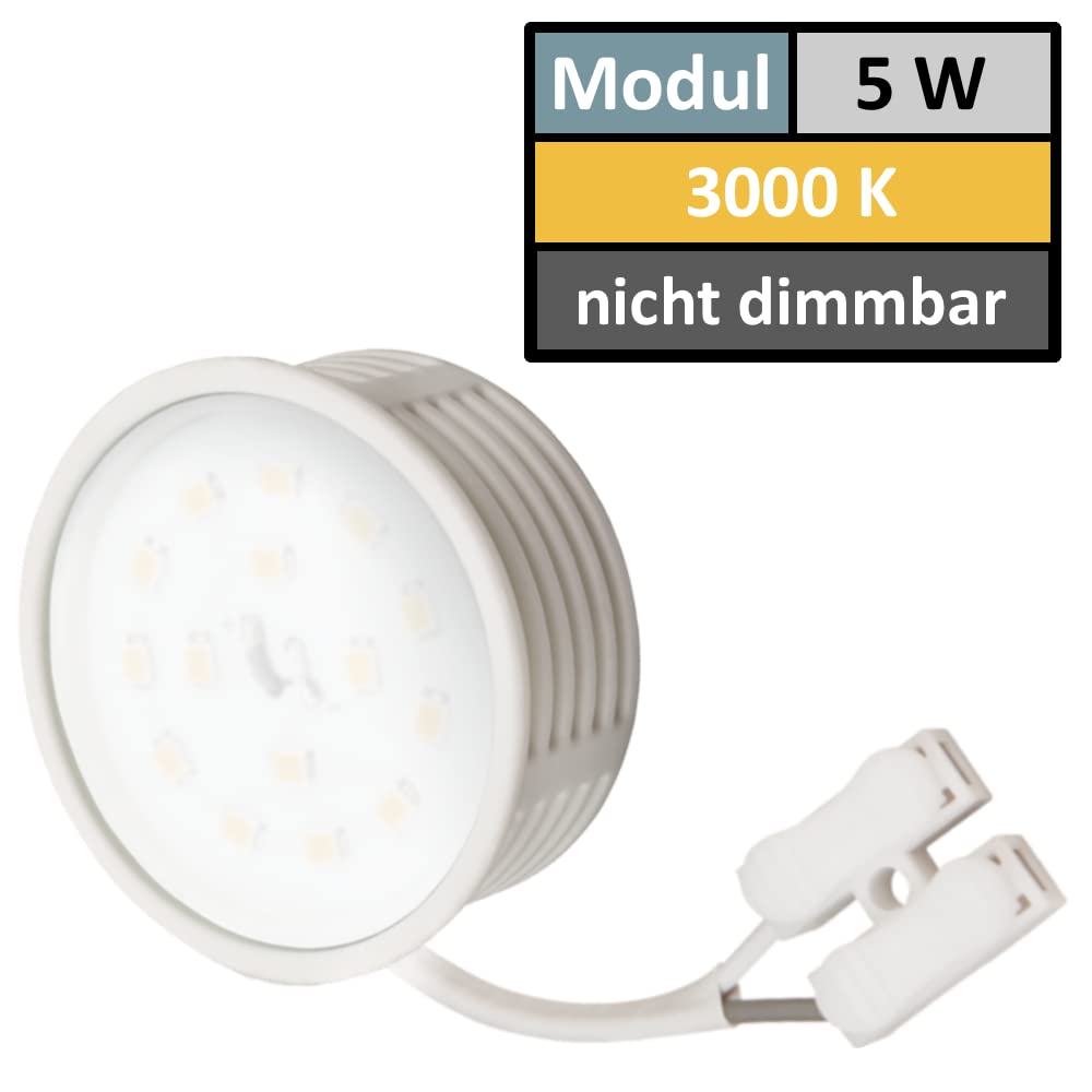 Leuchtmittel 230V SMD LED Modul 10 x 5W mit Milchglas 400lm Warmweiß 3000K Ersetzt 50W Halogenleuchtmittel