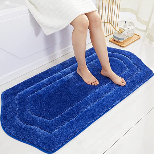 COSY HOMEER Plush Non-Slip Bath Mat, Blue, 24" x 48"