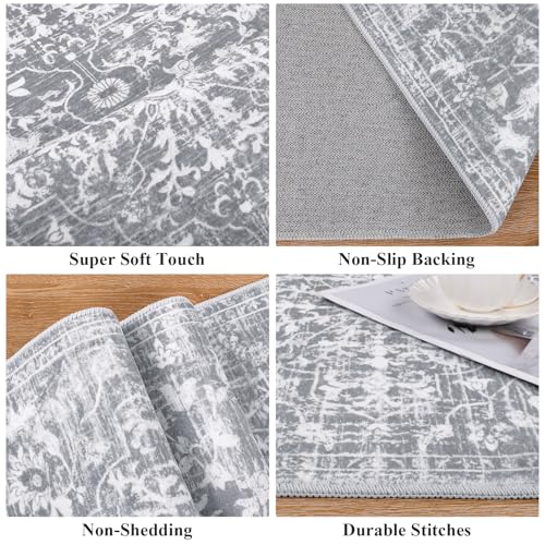 Pauwer Boho Hallway Runner Rug 2x10 Washable Entryway Area Rugs Non Slip Farmhouse Vintage Floor Mat Carpet Runner for Hallways Laundry Room Kitchen Bathroom Bedroom