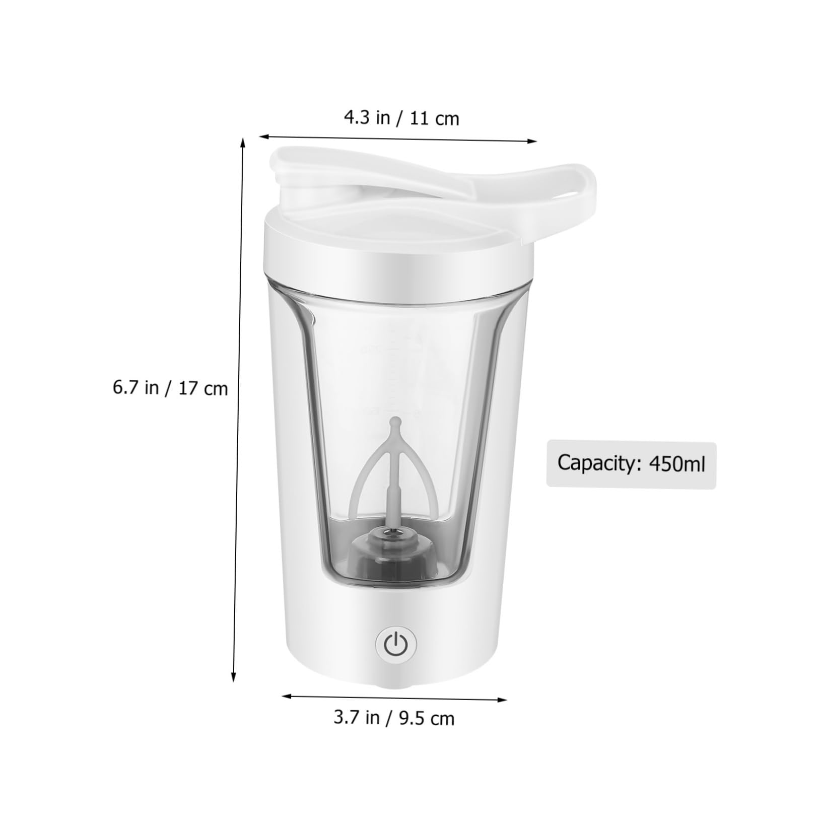 Hohopeti Bottiglia Shaker Elettrica Ricaricabile in PP e Abs Tazza Miscelatrice Automatica per Proteine e Caffè Portatile e Facile da Pulire Agitatore Efficiente per Bevande Cremose