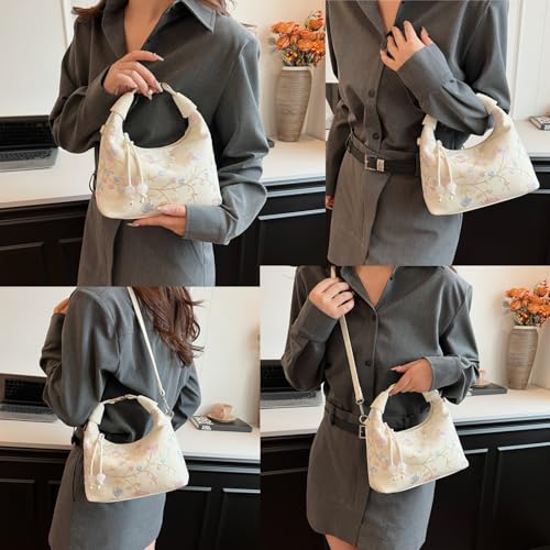 Image of Crescent Crossbody Shoulder Bag, Tote Handbag for Women, Sling Hobo Purse with Chain Strap
