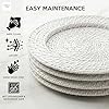 ChargeIt by Jay Rattan Plate Chargers - Round Rattan Placemat, Woven Natural Chargers for Dinner Plates - Stylish Premium Charger Set for Weddings, Banquets, Upscale Events - White, 4 Set