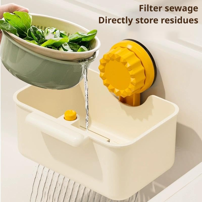 Colador para fregadero con cesta y filtro de desagüe blanco miniatura 4