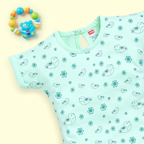 Image of LuvLap Baby Girls Regular Fit 100% Cotton Half Sleeves Girls Top CoSets Pack of 3