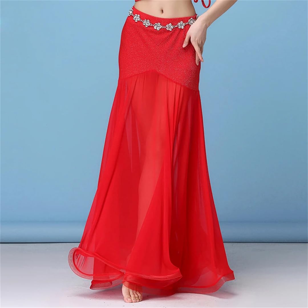 Jupes Amples et virevoltantes, Jupe Longue de Danse du Ventre for Femme en Rouge et Noir Plusieurs Tailles