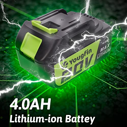 Yougfin 20V Brushless Impact Wrench & 12V Ratchet Set - 400N.M Torque With 4 Batteries & Chargers