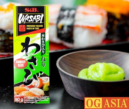 S&B Premium Wasabi Paste – Family Size – Echter Wasabi aus Japan – OG ASIA – 90g Tube